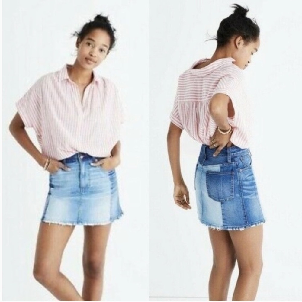 Madewell Pieced McCarren Denim‎ Skirt